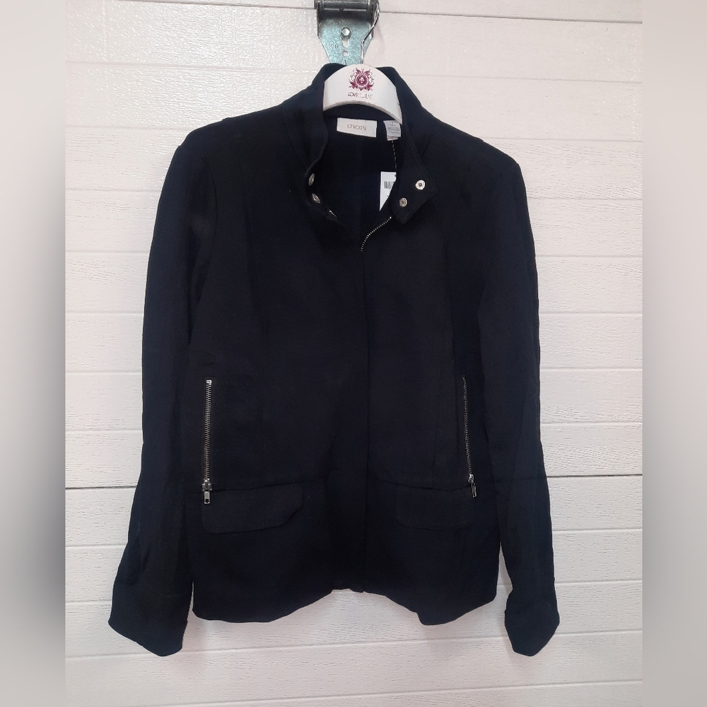 NEW Chico's Ponte Perfect Black Jacket